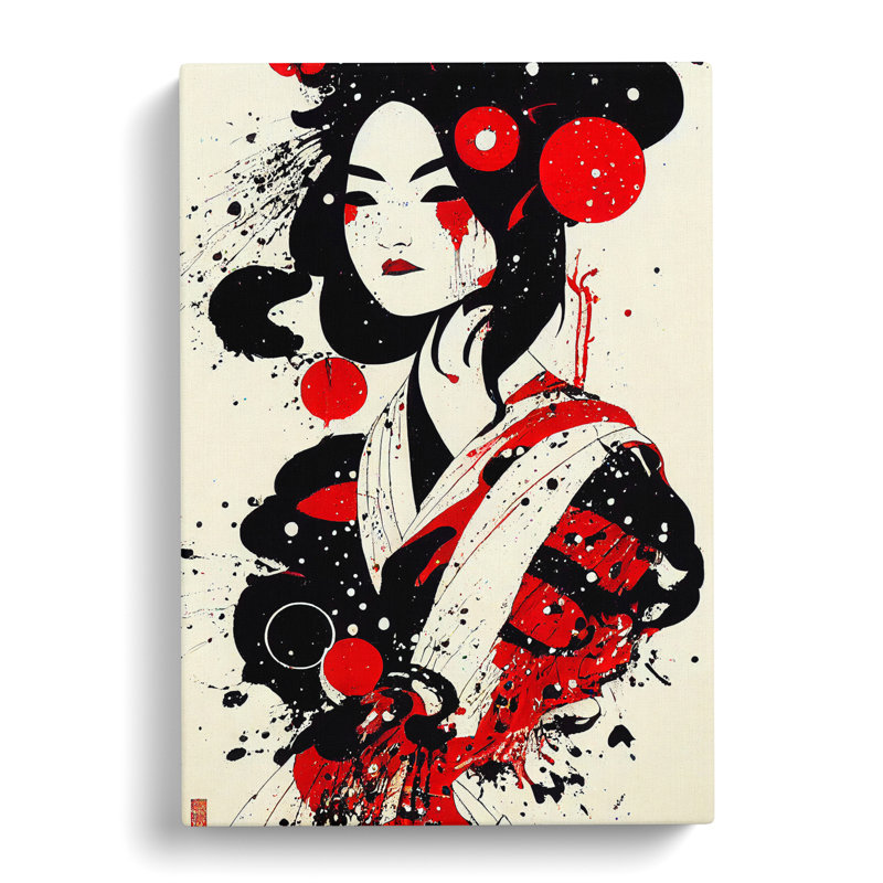 Graffiti Geisha - Wrapped Canvas, 50cm H x 35cm W x 3cm D