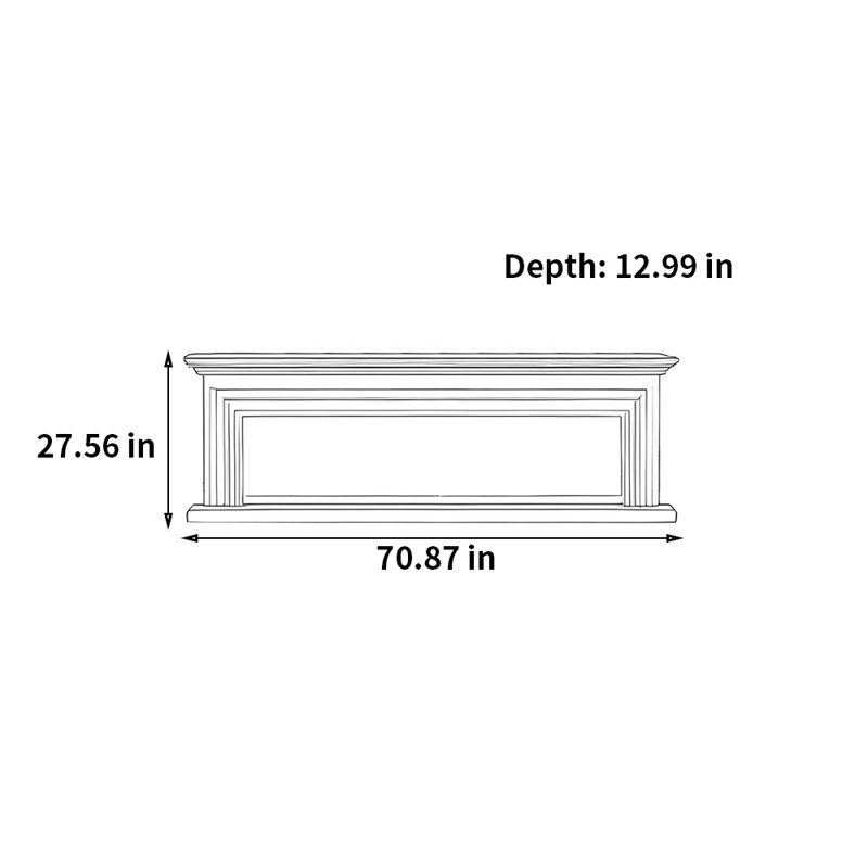 Meuble télé simulé, Ivoire ivoire, 70.87"