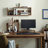 35.43" Italian Minimalist Walnut Brown Solid Wood Wall-Mounted Floating Shelf & Hanging Cabinet