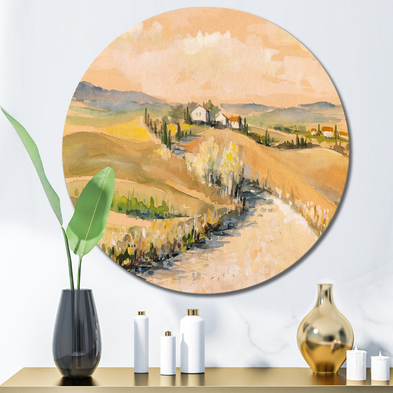 Campagne en Toscane, Italie - impression sans cadre sur métal