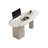White Oval Solid Wood with 3 drawers desk-108539441