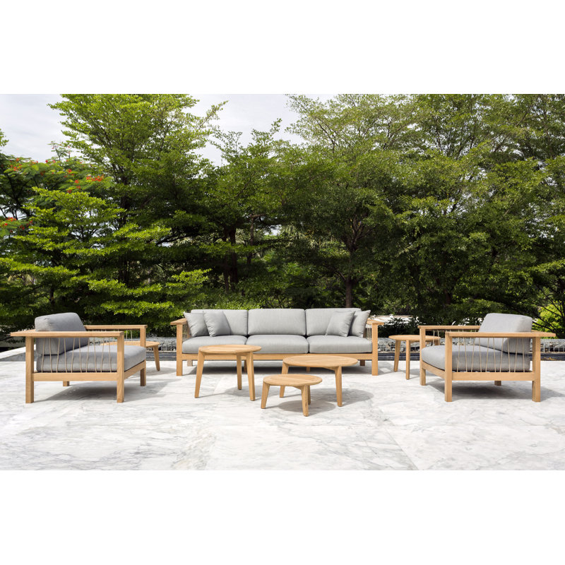 Maro Outdoor Teak Lounge Chair, Charcoal Chine