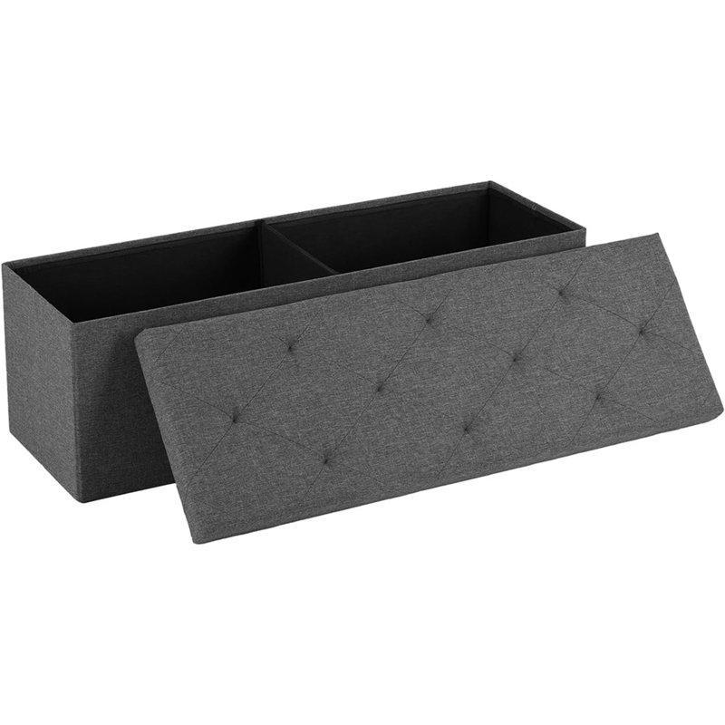 Banc de rangement avec repose-pieds de 43 po - gris, peut supporter 660 lb