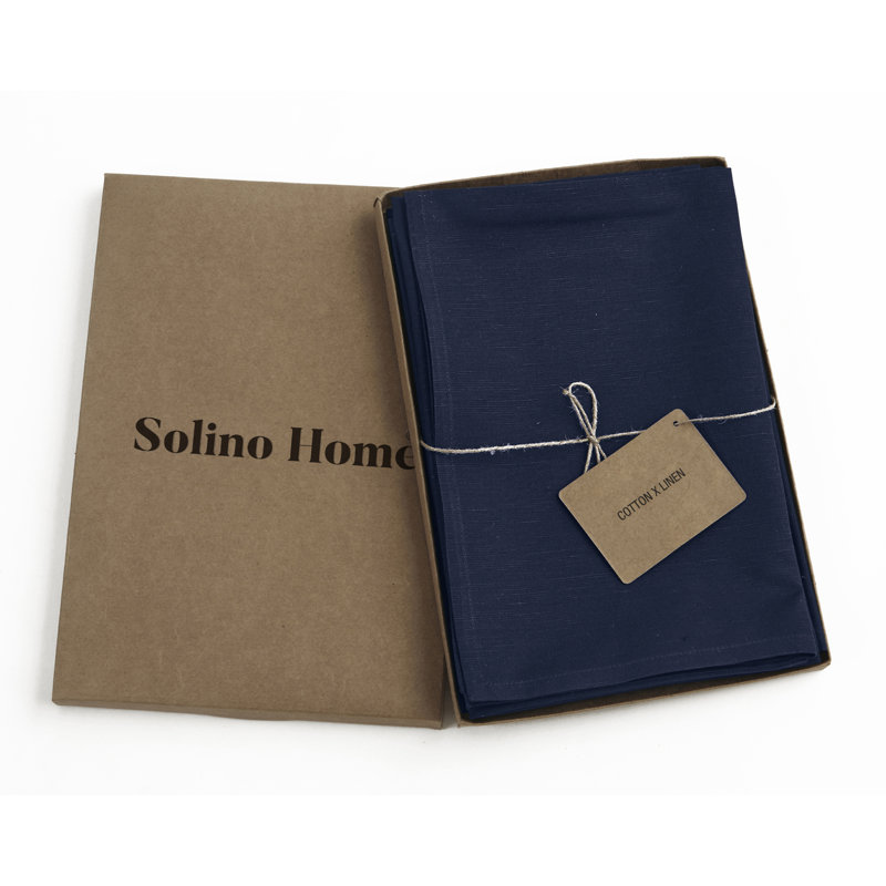 Dru Cotton Linen Dinner Napkins, Navy