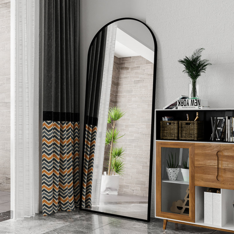 Deklin Aluminium Rectangle Mirror, Black, 180 cm H x 80 cm W
