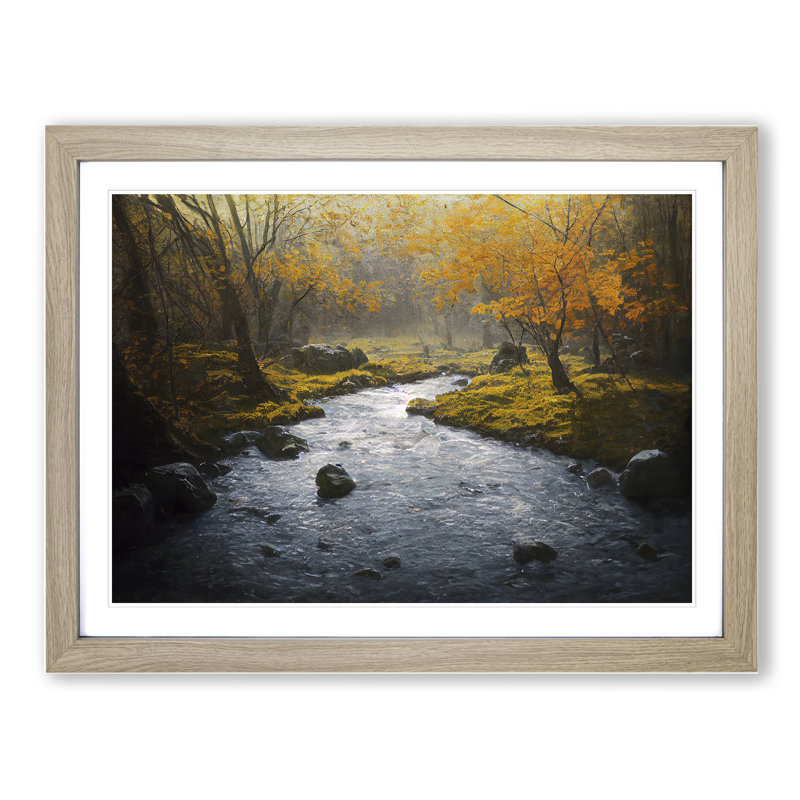 Ultimate Forest Stream - Framed Print, 25cm H x 34cm W x 2cm D, Oak Framed