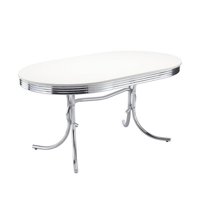 Élégant bureau de salle à manger blanc et ovale - look sophistiqué pour la table de la maison et ajoute du raffinement à l'espace