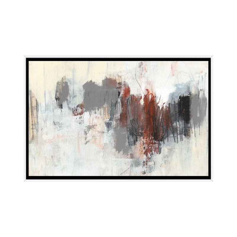 Neutrals and Rust I par Jennifer Goldberger - reproduction d'art, H 18 po x l 26 po x P 1,5 po, Toile blanche encadrée