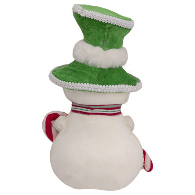 Figurine de Noël 10 "bonhomme de neige avec canne en bonbon