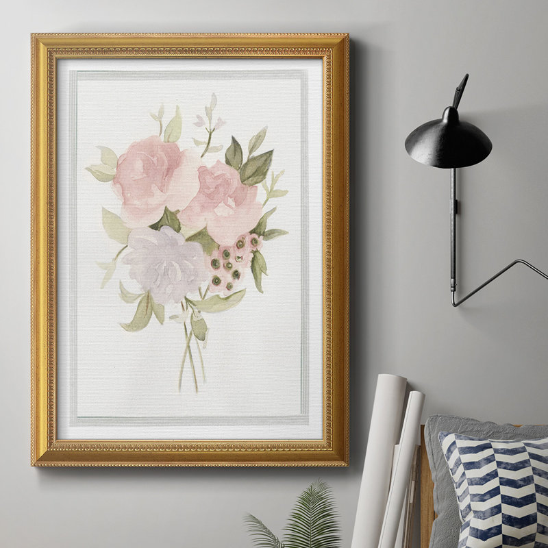 Toile encadrée de qualité supérieure AU CH Soft Bouquet II - prête à être accrochée, H 20 po x l 16 po x P 2,5 po