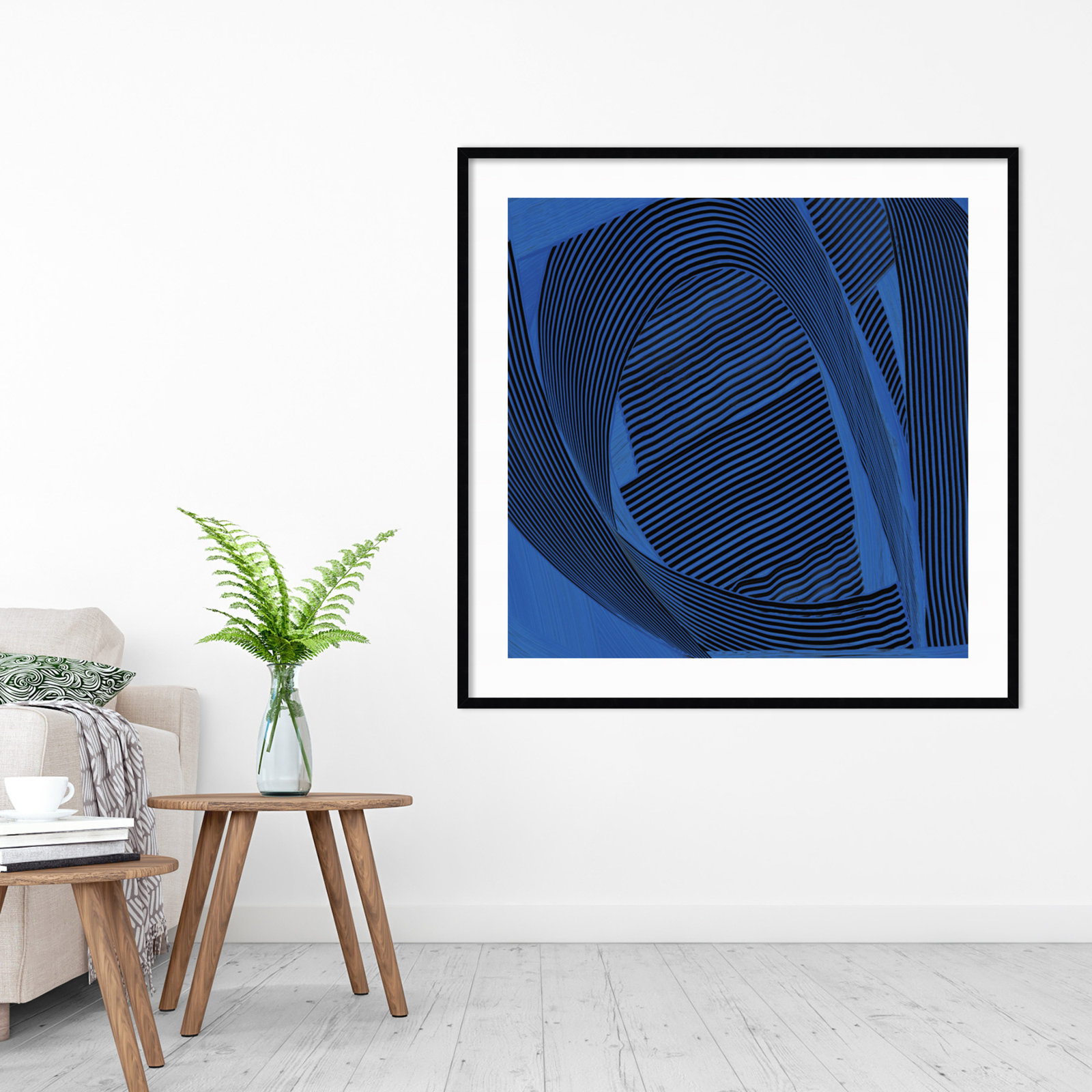 Weaving I by Mike Schick, Black Framed Paper, 33.12" H x 33.12" W x 0.88" D