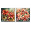 Poinsettias rouges en fleurs - ensemble de 2 collages floraux carrés-725692707-725692706