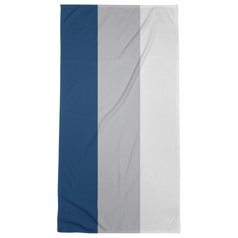 Cotton Blend Lightweight Bath Towel, Navy Blue/Cool Gray/White