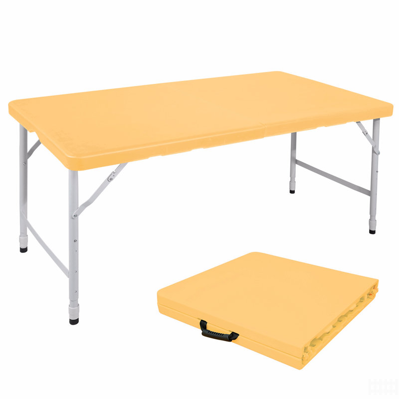 Table pliante portative à poids pliable pour l'intérieur et l'extérieur - 135 kg, Orange jaune