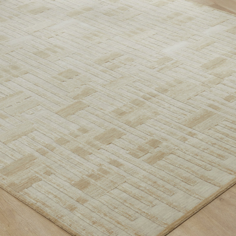 Wool Area Rug, Rectangle 2' x 3', Sand Tones/Cream