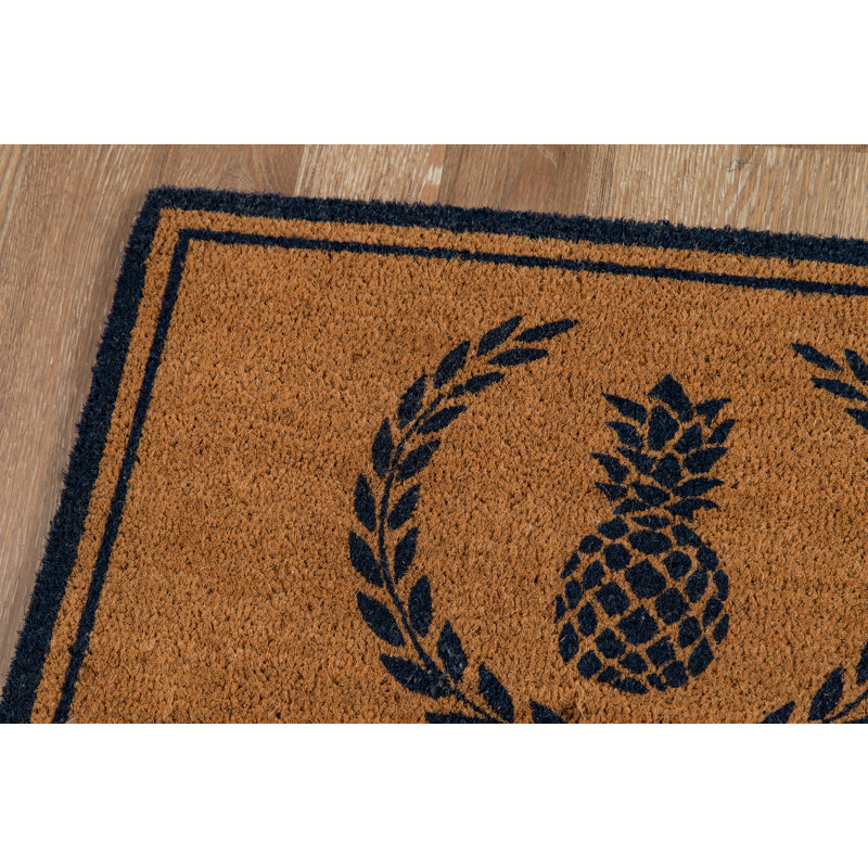 Navy Pineapple Coir Outdoor Doormat 18" x 30"