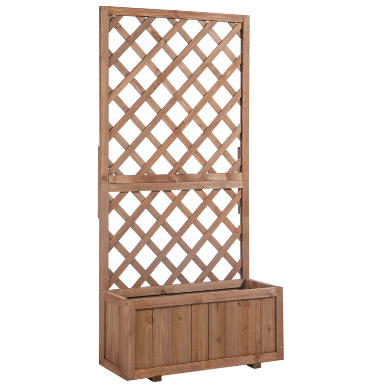 Wood Elevated Planter, Orange