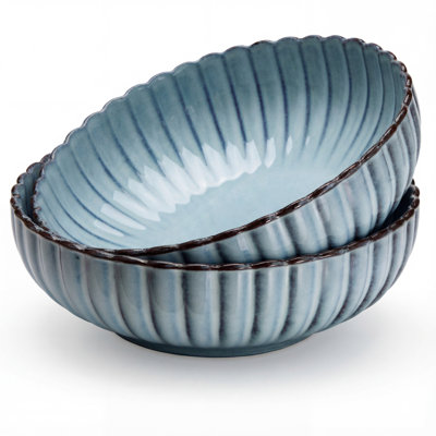 Bols de service, bleu ombré, 70 oz, ensemble de 2, collection Tidal