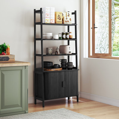 Modern Bookshelf With Sliding Doors by Latitude Run