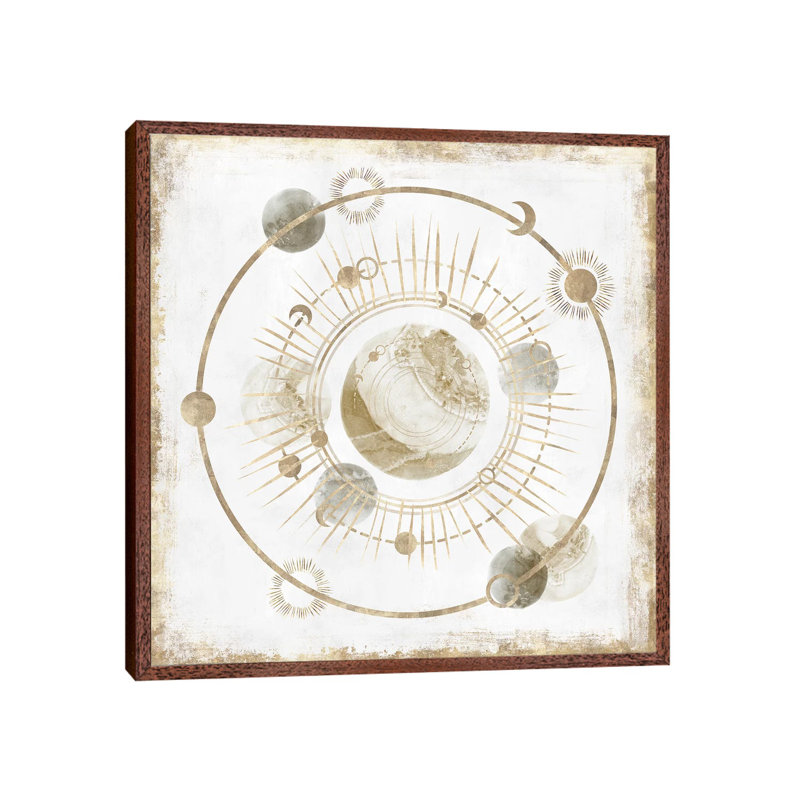 Golden Galaxy I by Isabelle Z - Print on Canvas, Classic Brown Wood Framed, 45.72 cm H x 45.72 cm W x 1.91 cm D