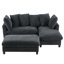 Canapé modulaire en L de 83 po avec canapé L 83 po avec amplement d'espace de rangement, repose-pieds mobile et six coussins décoratifs pour le salon-1320340723