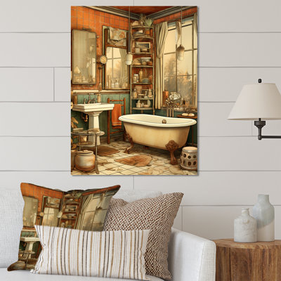 Vintage Bathroom Charm I - Bathroom Metal Wall Art