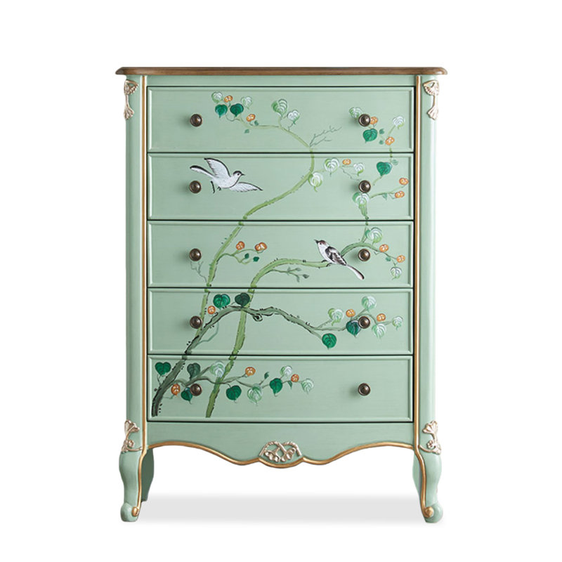 Green Solid + Manufactured Wood Accent Cabinet