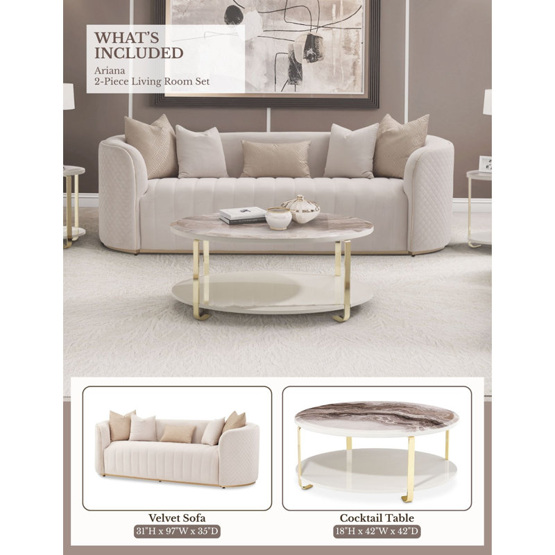 Ariana 2-piece Sofa And Coffee Table Set