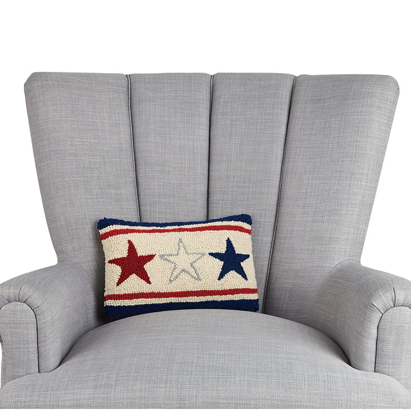 Americana Stars Petite-Size Wool Hook Pillow