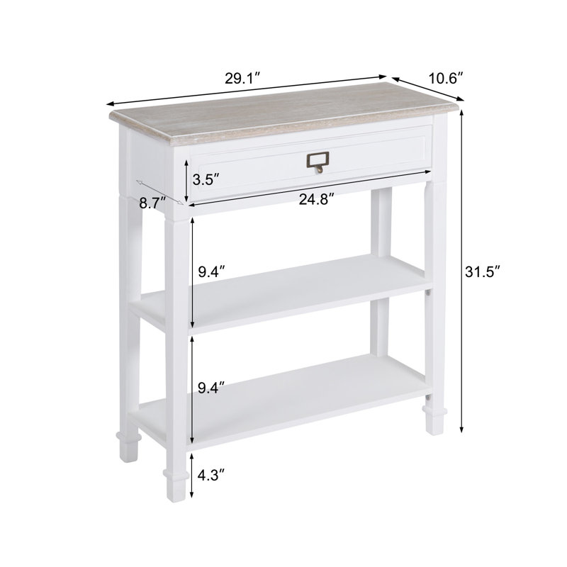 Bodmin 29.1" Console Table, White Top/White Base