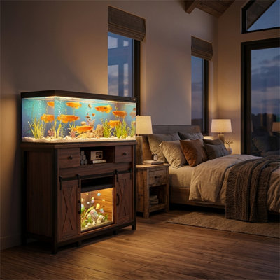 Heavy-Duty Aquarium Stand With Power Outlet & Storage