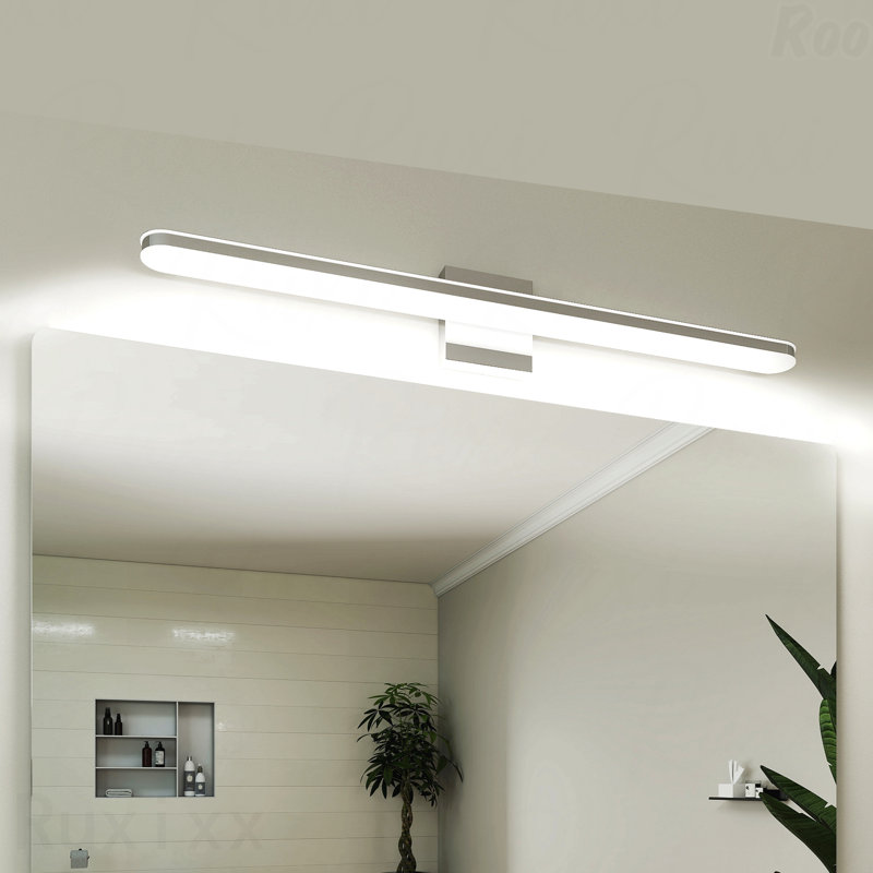Luminaire de meuble-lavabo 32 po - DEL en métal chromé 16W, lumière du jour 6000K, design moderne sur miroir