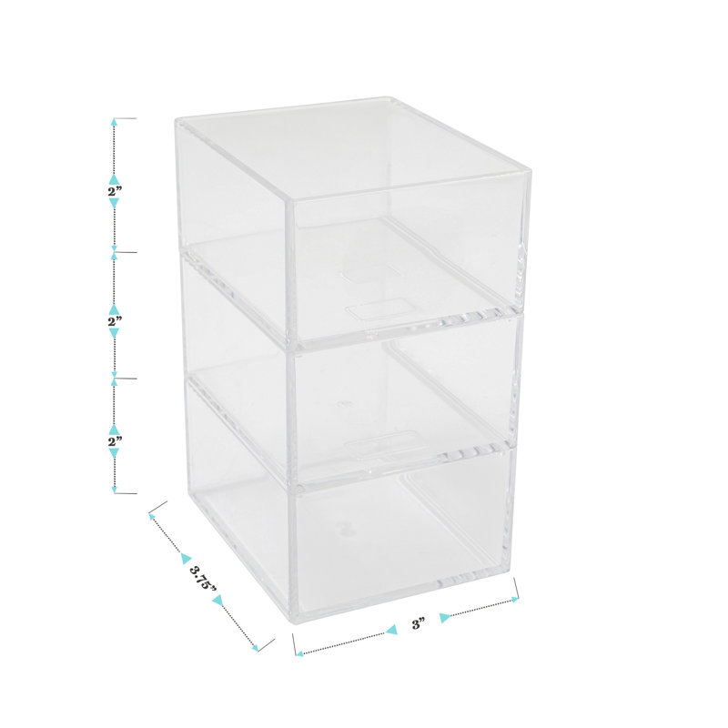 Thomas Martha Stewart Stack and Slide Plastic Tray Office Desktop Organizer, 2" H x 3" W x 3.75" D