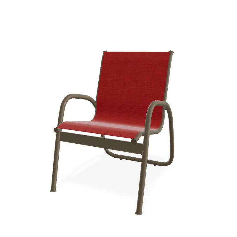 Fauteuil de patio Gardenella, Rouge 1D Sunbrella®, Bois de plage texturé