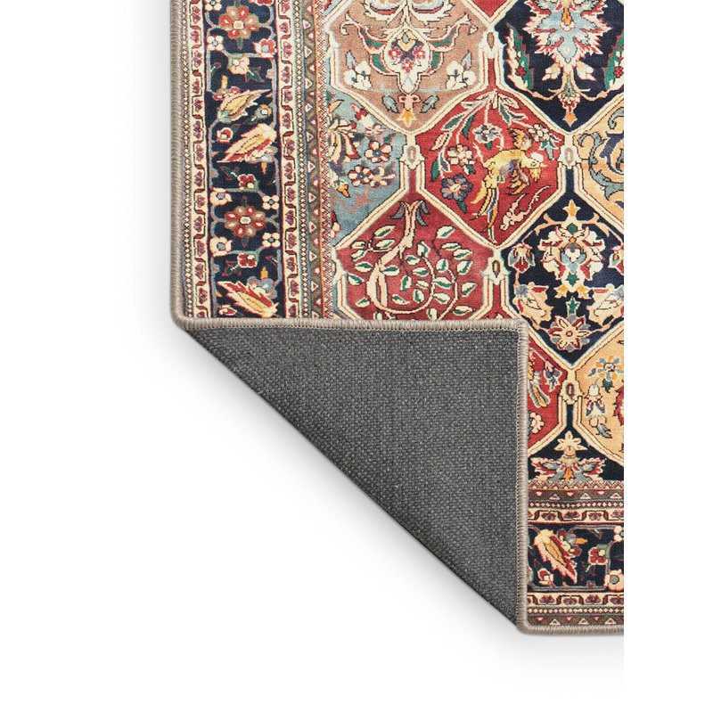 Tapis brun/bleu/orange traditionnel Mediouna, Rectangle 5 pi x 7 pi