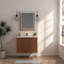 Meuble-lavabo moderne en bois de noyer avec lavabo, solution portable peu encombrante