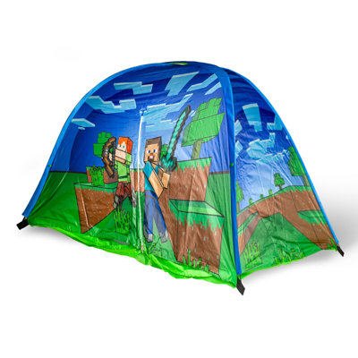 37' x 41' Minecraft Indoor Bed Tent Pop-Up Fort w/ Carrying Bag