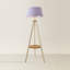 Morrigan Painted Cream Tripod Floor Lamp with Scalloped Shade-1446220125-1446220123