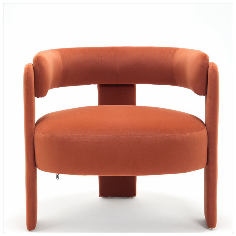 Accent Chair with sturdy Wooden Legs, Orange