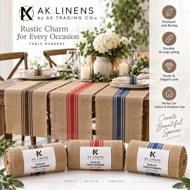 Jute Striped Placemat, Brown