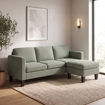 Canapé modulaire réversible de 67,34 po avec repose-pieds amovible, canapé moderne en L à 4 places pour le salon, le petit appartement et le bureau