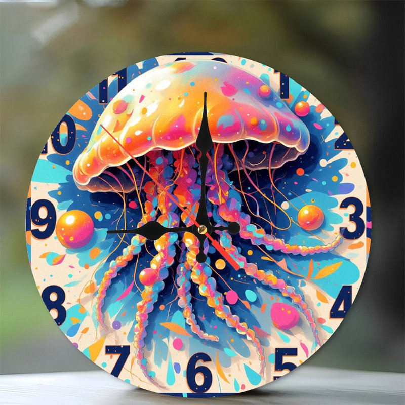 Horloge murale en bois 10 po, mouvement silencieux, à piles (piles AA non incluses), décor artistique, parfait pour les décorations