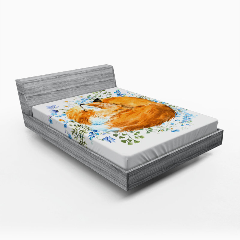 Microfiber Floral Fitted Sheet, Queen Fitted Sheet