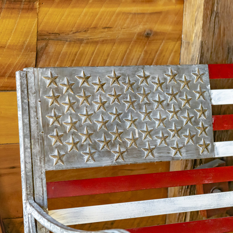 Banc de jardin en fer American Flag