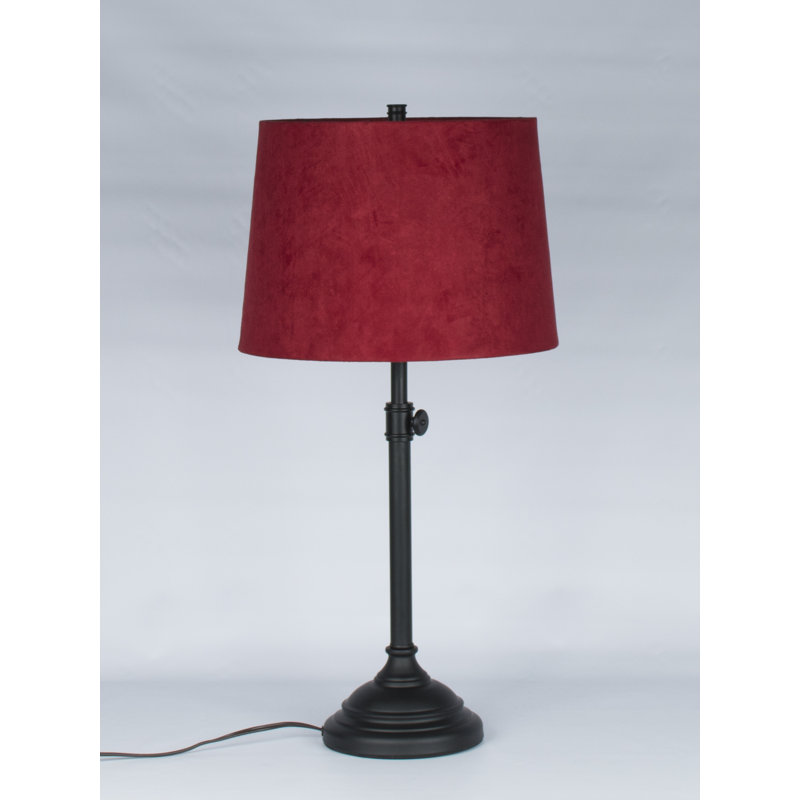 Lampe de table 34 po Caitlynne, Suède rouge, Noir