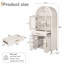 Garde-manger arqué avec porte vitrée, garde-manger avec tablettes réglables Farmhouse-637251650