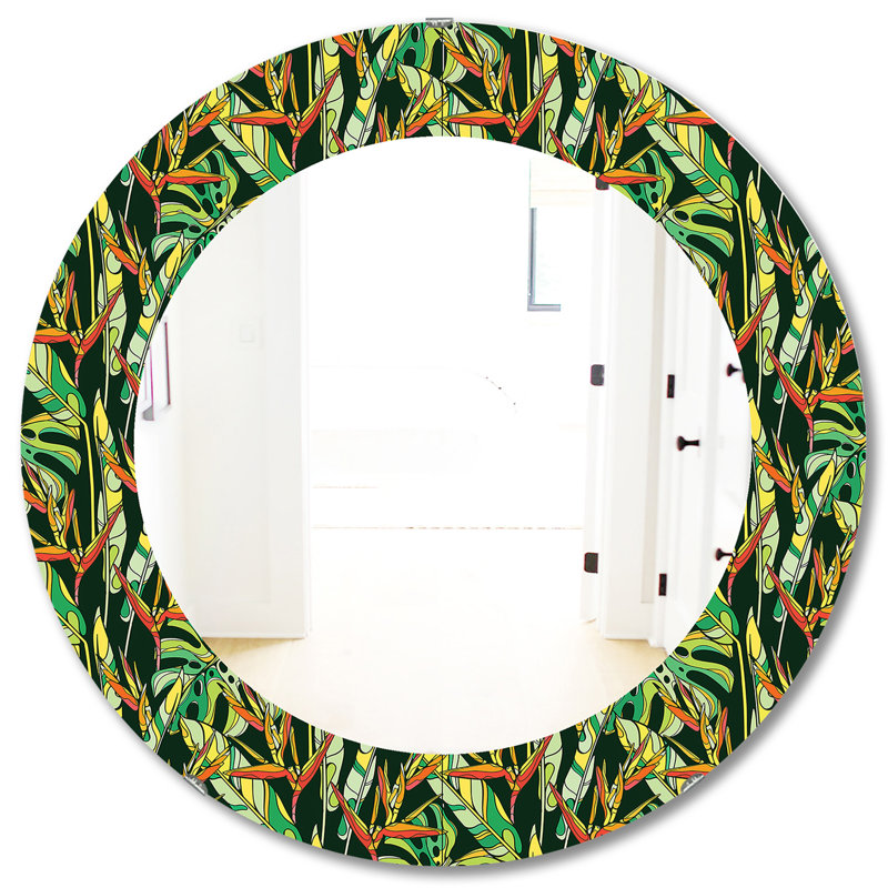 Accent Mirror, 31.5" H x 31.5" W, Tropical Mood Foliage