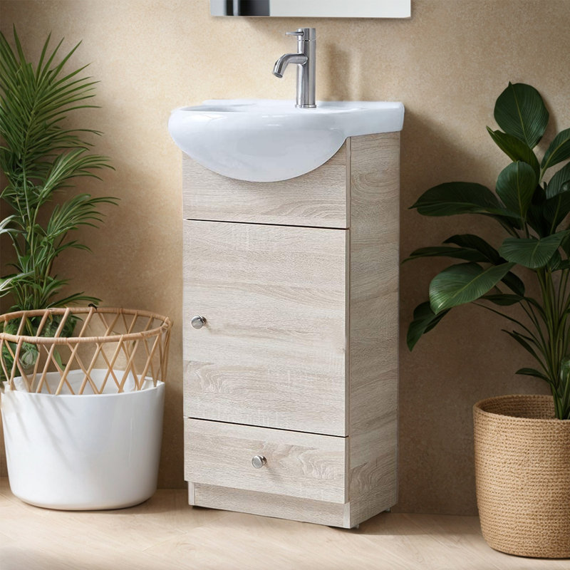 Ensemble de meuble-lavabo simple sur pied 18 po Modern Light