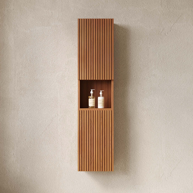 Bathroom Wall Mounted Cabinet, Brown Oak