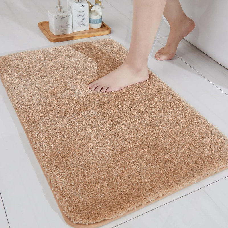 Bath Rugs for Bathroom Extra Thick, Beige, 36" L x 24" W